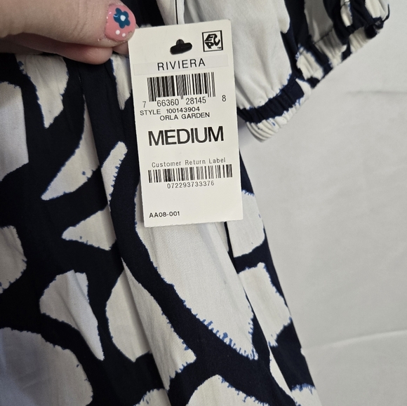 INC International Concepts Puff Sleeve Tiered Midi Dress | Size M NWT - Picture 4 of 12